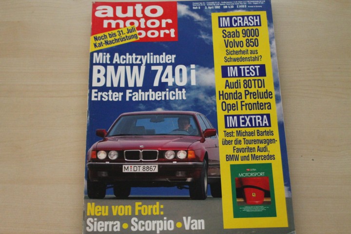 Deckblatt Auto Motor und Sport (08/1992)